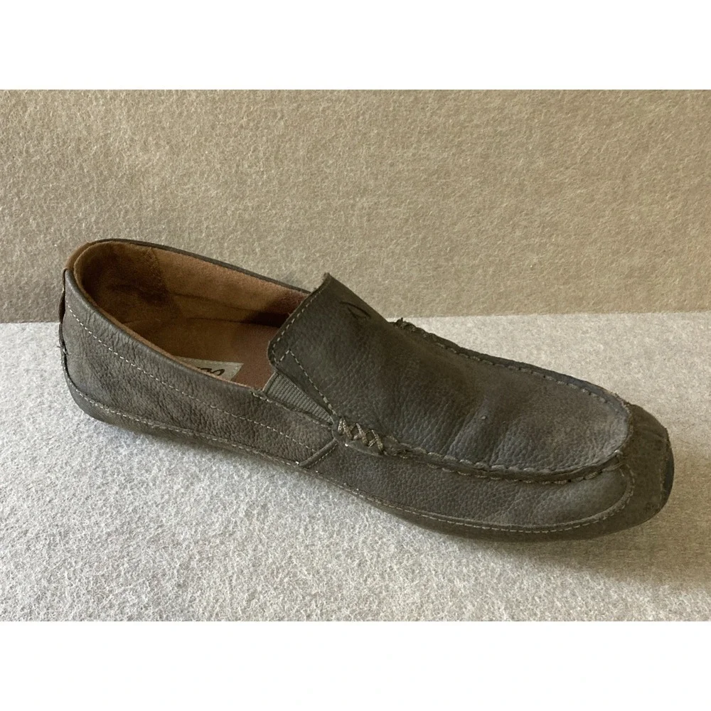 Olukai Akepa Moc Shoes Mens Size 9 Brown Leather Loafers Slip On Comfort Clean